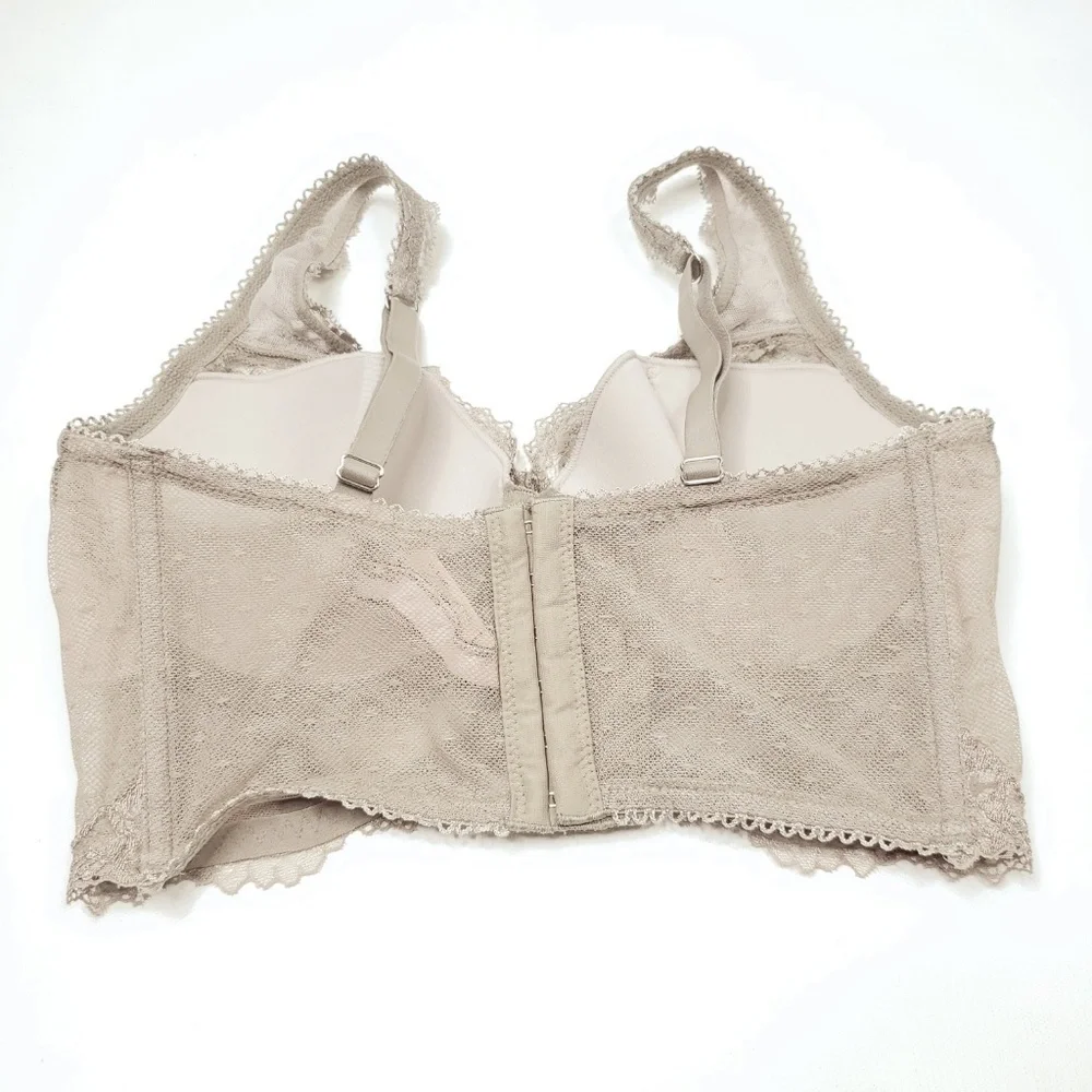 Victoria's Secret lined demi pewter lace bra 34D new with tags - Picture 3 of 4